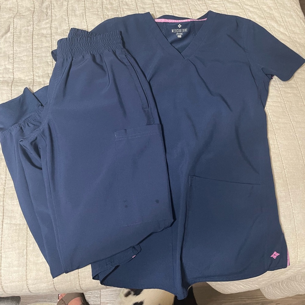 Medcouture Navy Blue Scrub Set